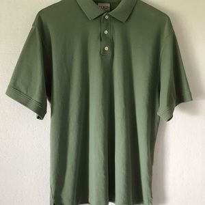 LL Bean Polo Shirt, Green Men’s Sz L Supima Cotton